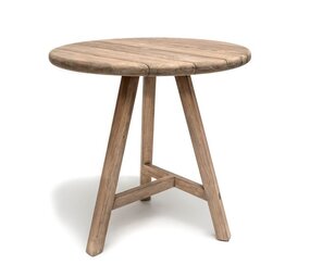 GOMMAIRE Outdoor Meubels | Organic Living Tavolo da bar rotondo Anton | Teak riciclato grigio naturale