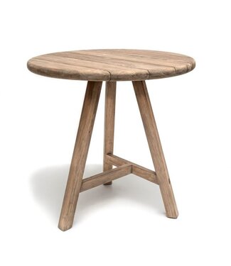 GOMMAIRE Outdoor Meubels | Organic Living Runder Bartisch Anton | Recyceltes Teakholz, Naturgrau