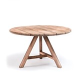 GOMMAIRE - Organic Living - Design Furniture  Runder Tisch Anton Klein | Wiedergewonnenes Teak Naturgrau