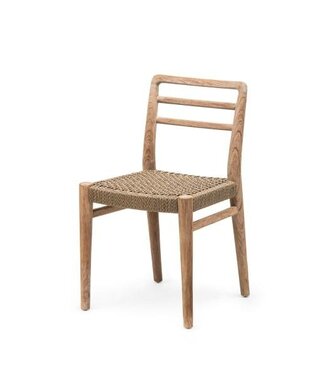 GOMMAIRE Outdoor Meubels | Organic Living Silla Jared | Teca gris natural / Mimbre sintético color verde antiguo