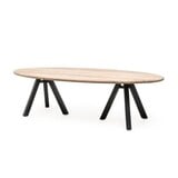 GOMMAIRE Outdoor Meubels | Organic Living TableSamuel | Recyceltes Teakholz, Naturgrau & Aluminium, Mattschwarz
