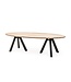 GOMMAIRE Outdoor Meubels | Organic Living TableSamuel | Recyceltes Teakholz, Naturgrau & Aluminium, Mattschwarz