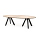 GOMMAIRE Outdoor | Organic Living Table Samuel | Reclaimed Teak Natural Grey & Aluminium Matte Black