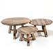 GOMMAIRE Outdoor | Organic Living Coffee Table Anton Set of 3 | Reclaimed Teak Natural Grey