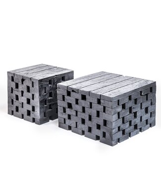 GOMMAIRE Outdoor Meubels | Organic Living Couchtisch-Puzzle | Recyceltes Teakholz Schwarz