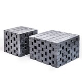 GOMMAIRE Outdoor | Organic Living Couchtisch Puzzle Groß | Recyceltes Teakholz Schwarz