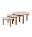 GOMMAIRE Outdoor Meubels | Organic Living Salongbordsett med 3 | Gjenvunnet teak naturgrå
