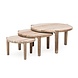GOMMAIRE Outdoor | Organic Living Coffee Table Floor Set of 3 | Reclaimed Teak Natural Grey