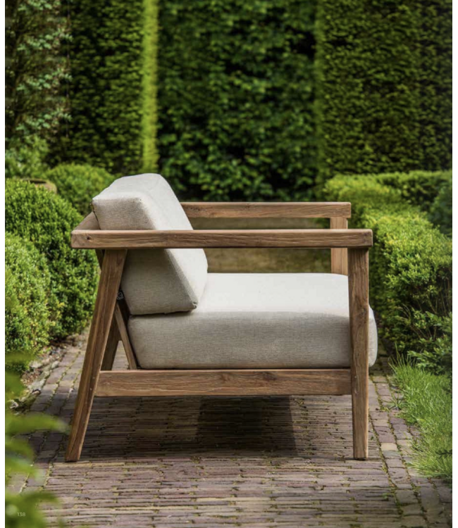 GOMMAIRE Outdoor Meubels | Organic Living Divano a 2 posti Copenhagen | Teak grigio naturale