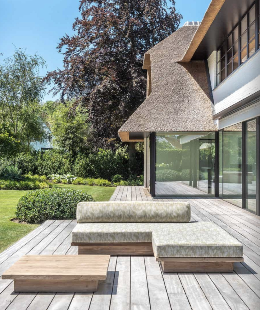 GOMMAIRE Outdoor | Organic Living Ottoman Magnus | Teak Grigio Naturale