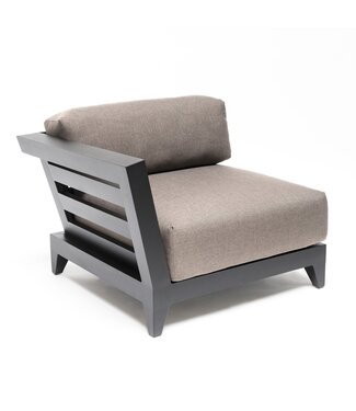GOMMAIRE Outdoor Meubels | Organic Living Angolo destro Mia | Alluminio nero opaco + cuscino