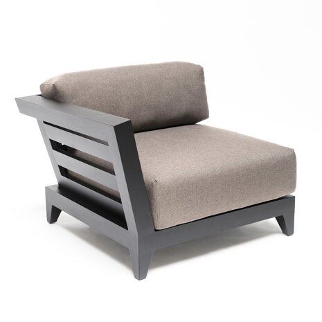 GOMMAIRE Outdoor | Organic Living Høyre hjørne Mia | Aluminium matt svart + pute