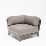 GOMMAIRE Outdoor | Organic Living Right Real Corner Mia | Aluminium Matte Black + Cushion