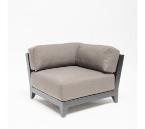 GOMMAIRE Outdoor | Organic Living Esquina derecha Real Mia | Aluminio negro mate + cojín