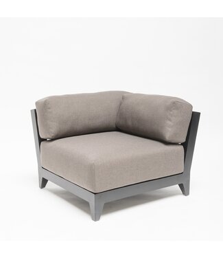GOMMAIRE Outdoor Meubels | Organic Living Rechte Ecke Mia | Aluminium Mattschwarz + Polsterung