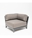 GOMMAIRE Outdoor Meubels | Organic Living Høyre hjørne Mia | Aluminium matt svart + pute