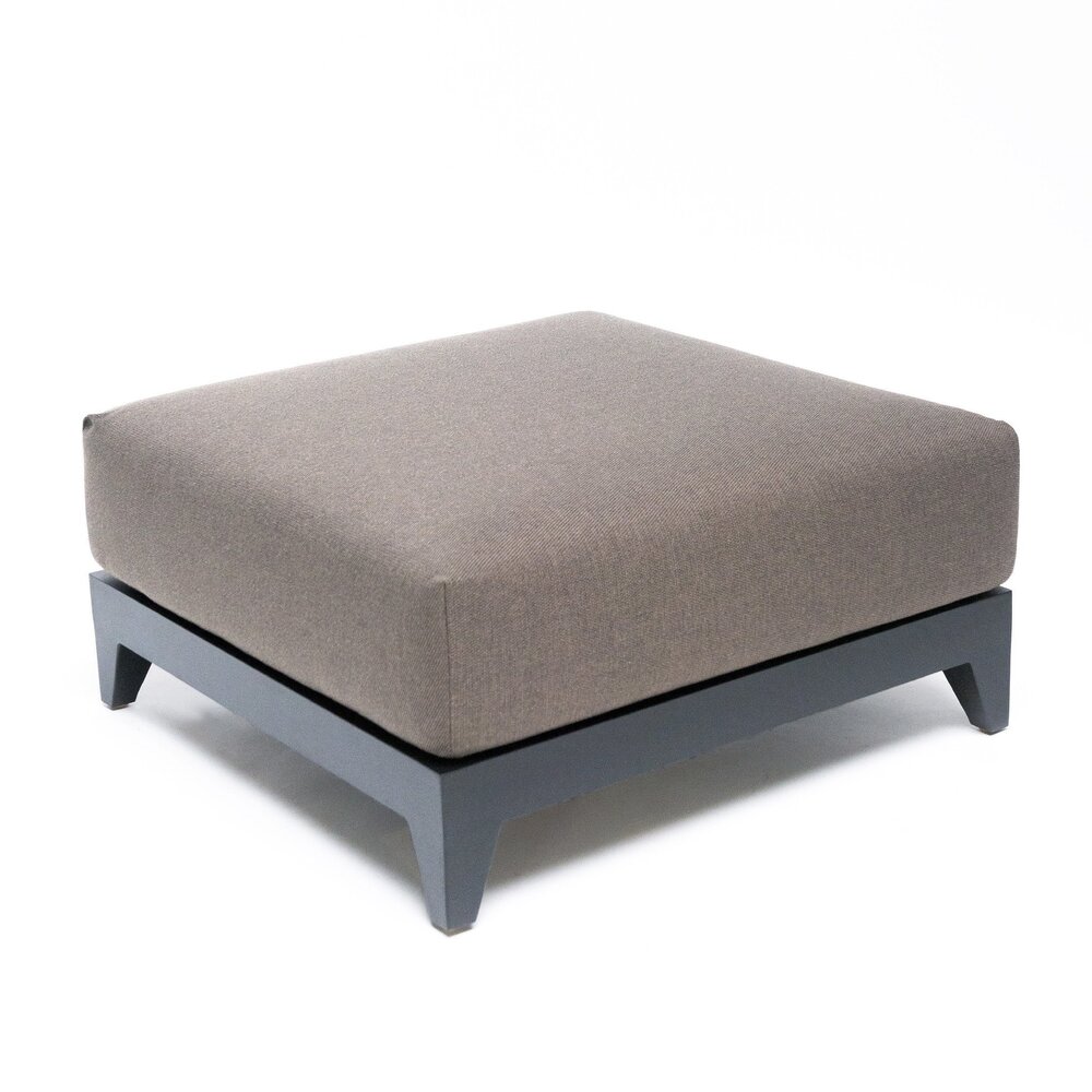 GOMMAIRE Outdoor | Organic Living Pouf Mia | Aluminium noir mat + Coussin