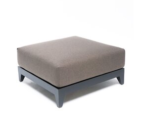 GOMMAIRE Outdoor | Organic Living Ottoman Mia | Aluminium Matte Black + Cushion