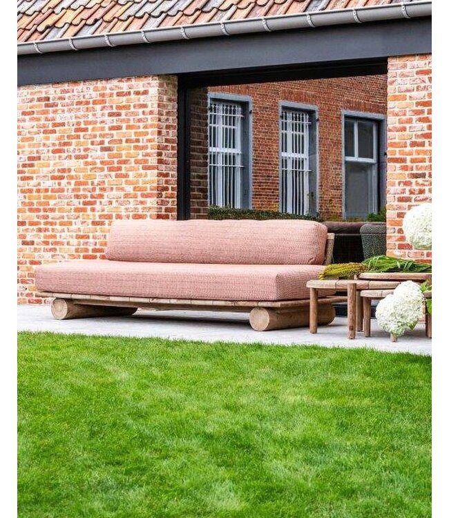 GOMMAIRE Outdoor Meubels | Organic Living Bordure de canapé | Teck gris naturel et résine tressée PE Antique Weed