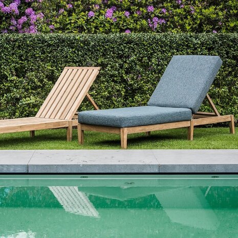 GOMMAIRE Outdoor Meubels | Organic Living Sunny Bed Copenhague | Teak Natural Grey