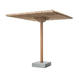 GOMMAIRE Outdoor Meubels | Organic Living Ombrellone Yasmin | CL PE Vimini Naturale / Teak e Cemento