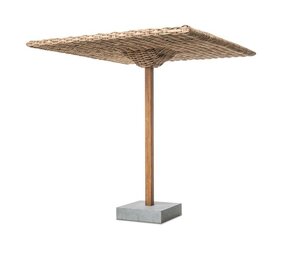 Gommaire Parasol Yasmin | CL PE Wicker Natural / Teak & Concrete Gommaire Parasol Yasmin | CL PE Wicker Natural / Teak & Concrete