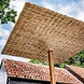 GOMMAIRE Outdoor | Organic Living Sonnenschirm Yasmin | CL PE Rattan Natur / Teak & Beton