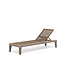 GOMMAIRE Outdoor Meubels | Organic Living Sonnenliege Lisa inkl. Rollen | Teak Naturgrau / PE-Geflecht Antikgrün