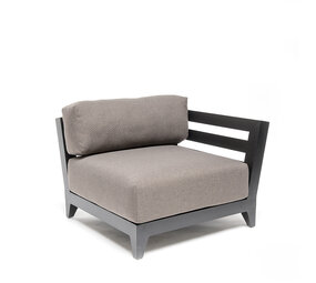 GOMMAIRE Outdoor | Organic Living Coin gauche Mia | Aluminium noir mat + Coussin