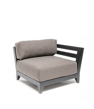 GOMMAIRE Outdoor Meubels | Organic Living Linke Ecke Mia | Aluminium Mattschwarz + Polsterung