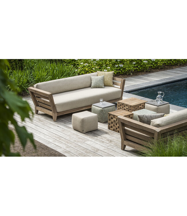 GOMMAIRE Outdoor Meubels | Organic Living Sofá Mia de 3 plazas | Teca gris natural