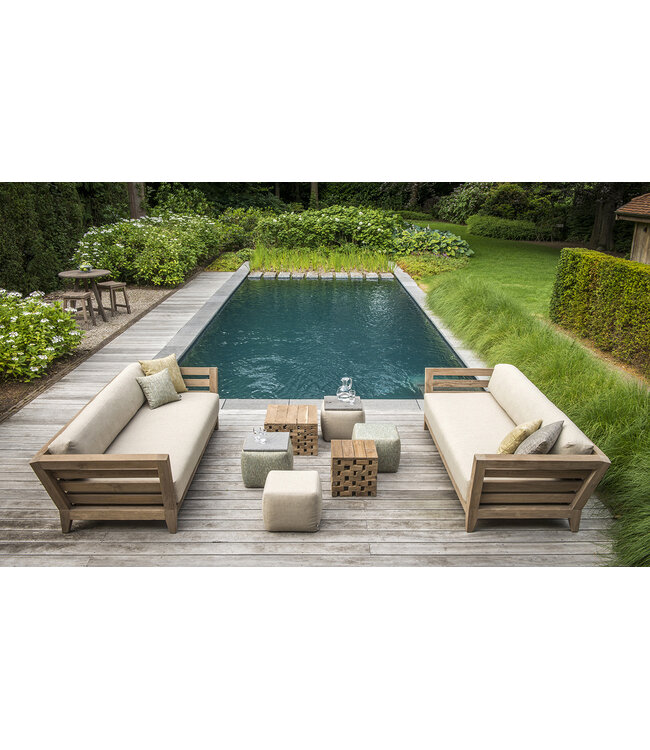 GOMMAIRE Outdoor Meubels | Organic Living Sofa Mia 3-Seater | Teak Natural Grey
