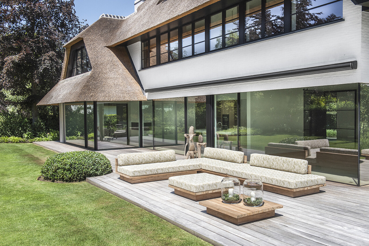 GOMMAIRE Outdoor | Organic Living Otomana Magnus | Teca gris natural