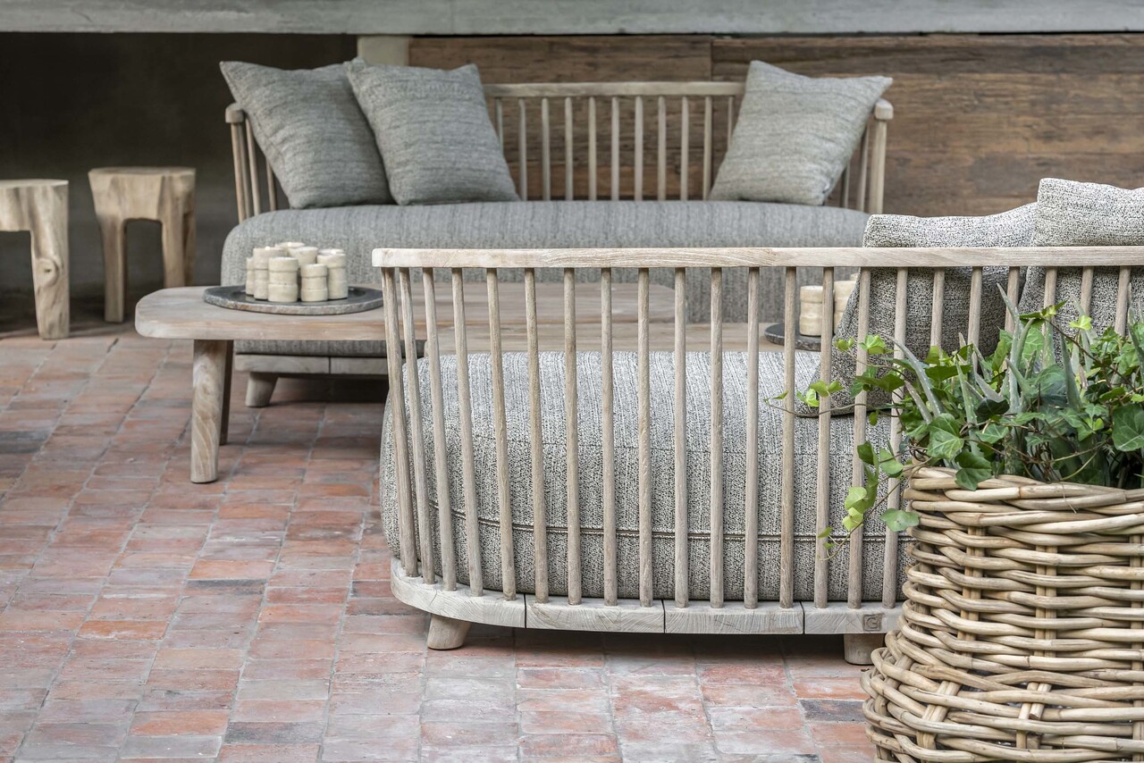 GOMMAIRE Outdoor | Organic Living Canapé 2 places Carol | Teck gris naturel