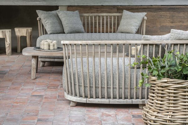 GOMMAIRE Outdoor | Organic Living Lounge Carol 2-Seater | Teak Natural Grey