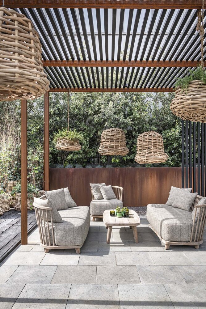 GOMMAIRE Outdoor | Organic Living Sofá individual Carol | Teca gris natural