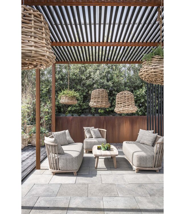 GOMMAIRE Outdoor Meubels | Organic Living Divano Carol a 1 posto | Teak grigio naturale