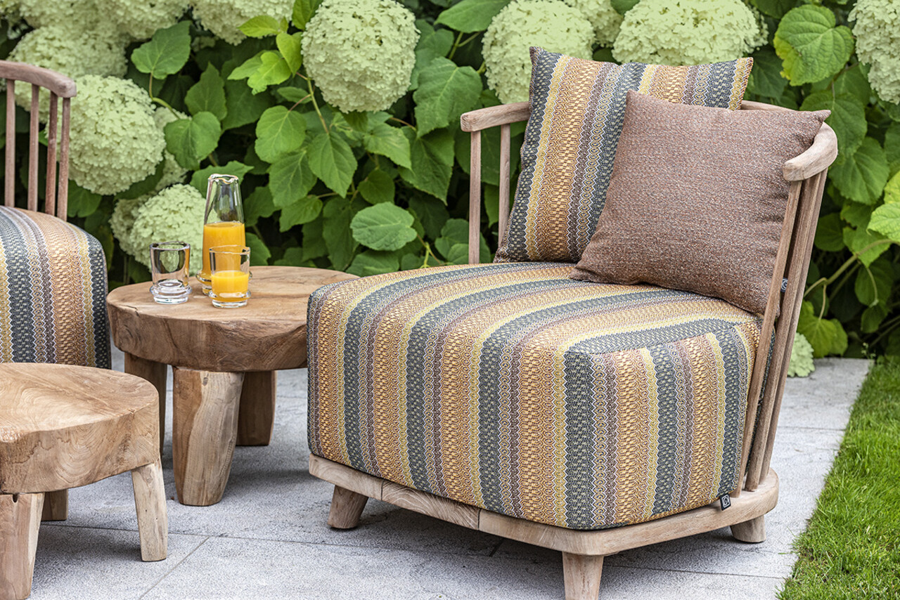 GOMMAIRE Outdoor | Organic Living Lounge Carol 1-seter | Teak Naturgrå