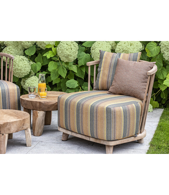 GOMMAIRE Outdoor Meubels | Organic Living Divano Carol a 1 posto | Teak grigio naturale