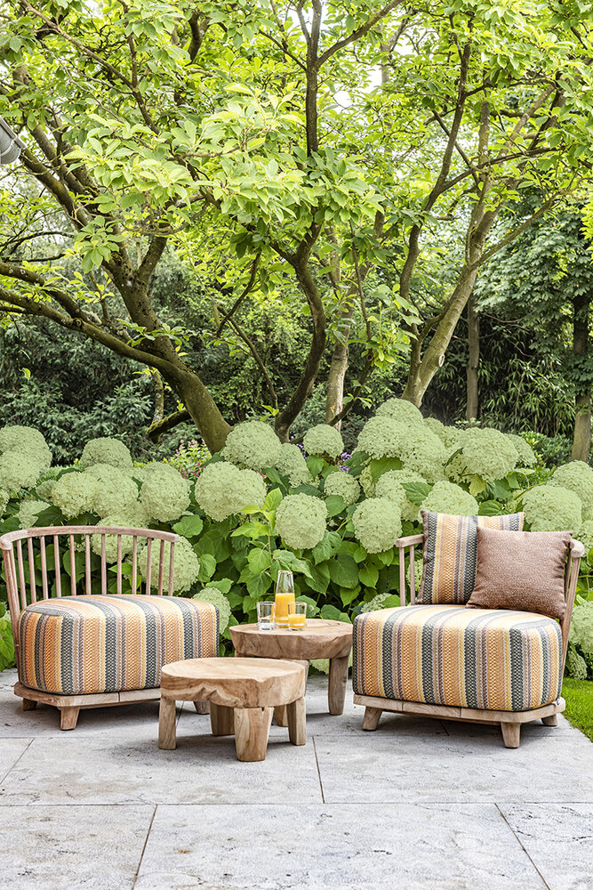 GOMMAIRE Outdoor | Organic Living Lounge Carol 1-Sitzer | Teak Naturgrau