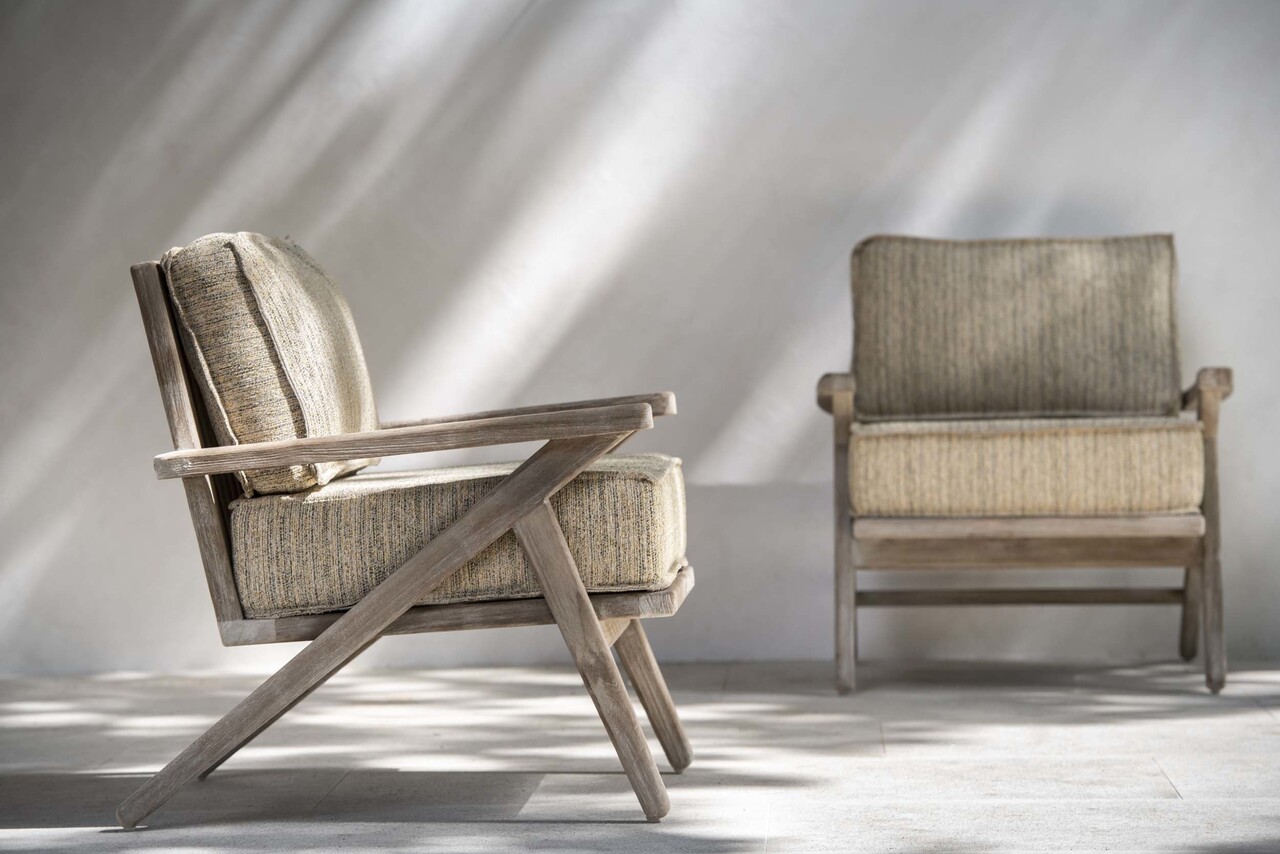GOMMAIRE Outdoor | Organic Living 1-seters Alabama | Teak Naturgrå