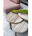 GOMMAIRE Outdoor Meubels | Organic Living Coffee Table Floor Set of 3 | Reclaimed Teak Natural Grey