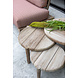 GOMMAIRE Outdoor | Organic Living Juego de 3 mesas de centro de pie | Teca reciclada gris natural