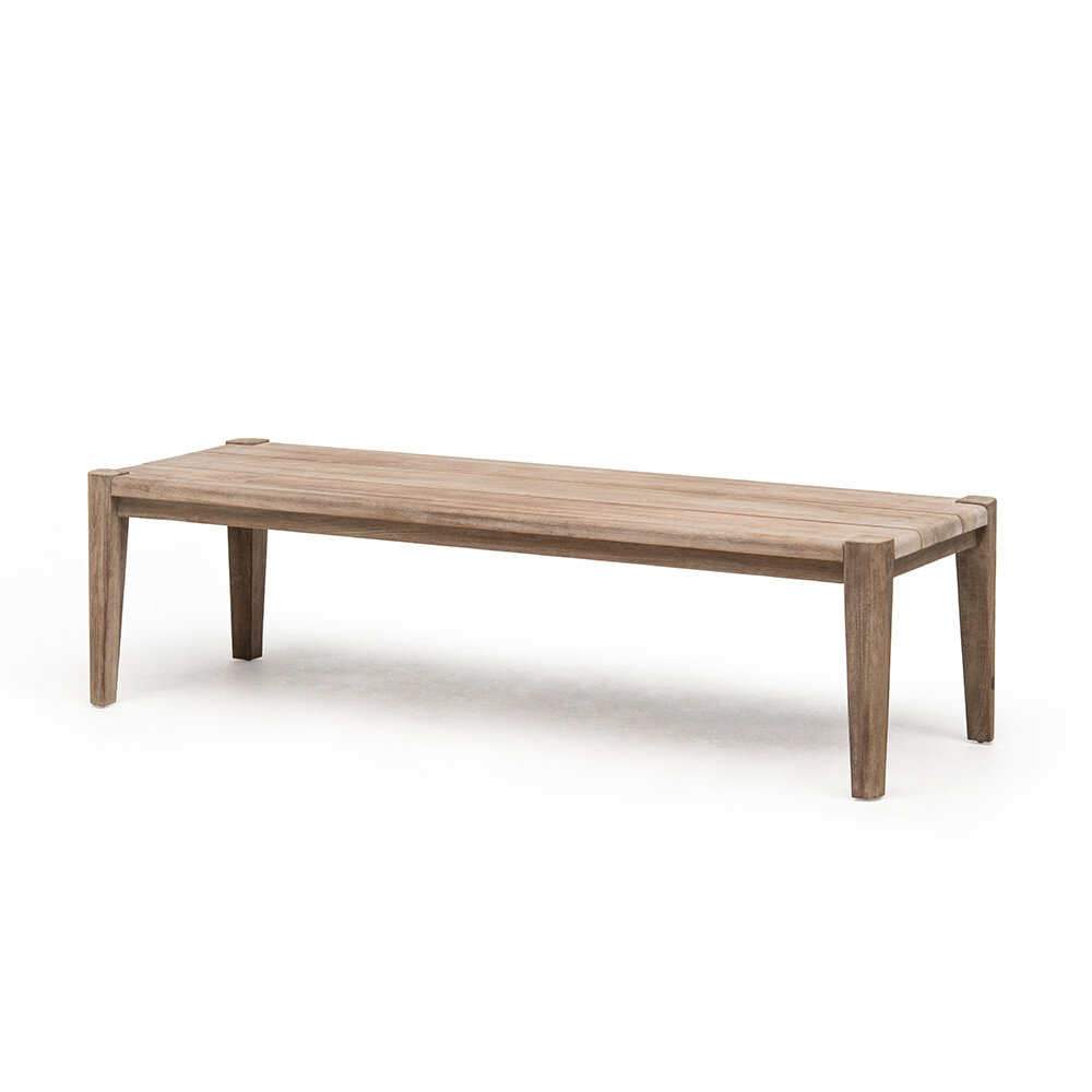 GOMMAIRE Outdoor | Organic Living Tavolino rettangolare da terra, grande | Teak riciclato grigio naturale