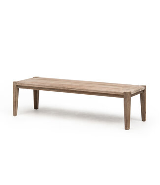 GOMMAIRE Outdoor Meubels | Organic Living Rectangular Coffee Table Floor Large | Reclaimed Teak Natural Grey