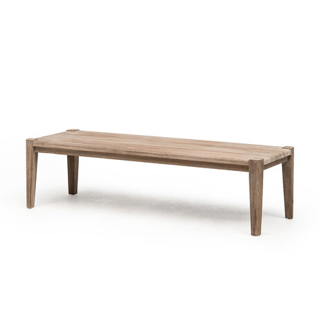 GOMMAIRE Outdoor | Organic Living Mesa de centro rectangular grande | Madera de teca reciclada, color gris natural