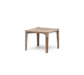GOMMAIRE Outdoor Meubels | Organic Living Quadratischer Couchtisch, groß | Recyceltes Teakholz, Naturgrau