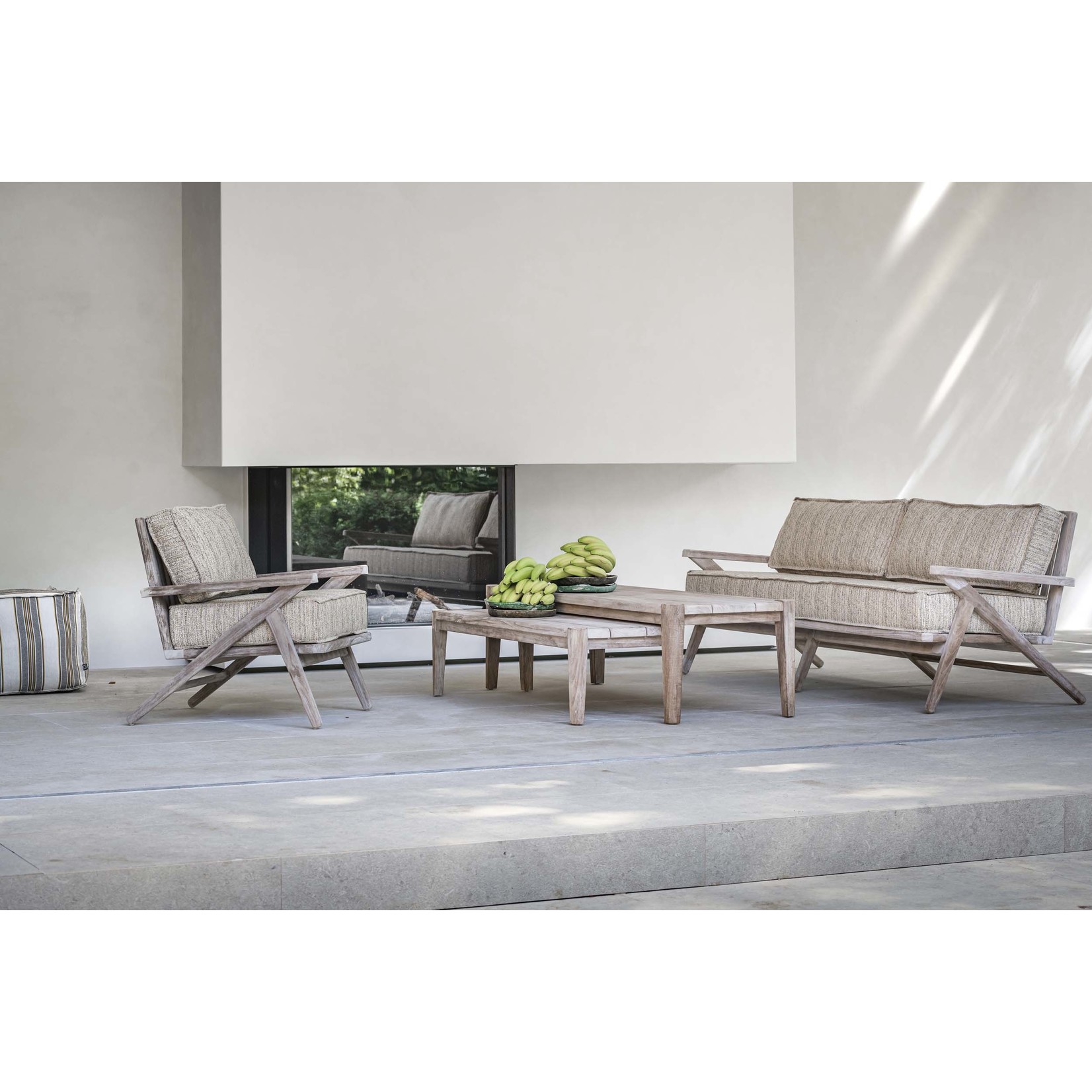 Gommaire Table basse rectangulaire Floor Large | Teck récupéré gris naturel