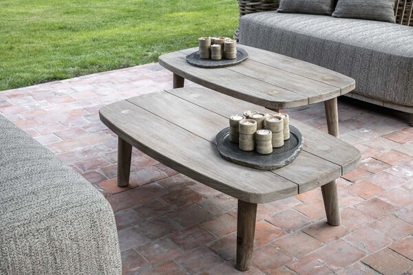 GOMMAIRE - Organic Living - Design Furniture  Couchtisch Carol | Wiedergewonnenes Teak Naturgrau