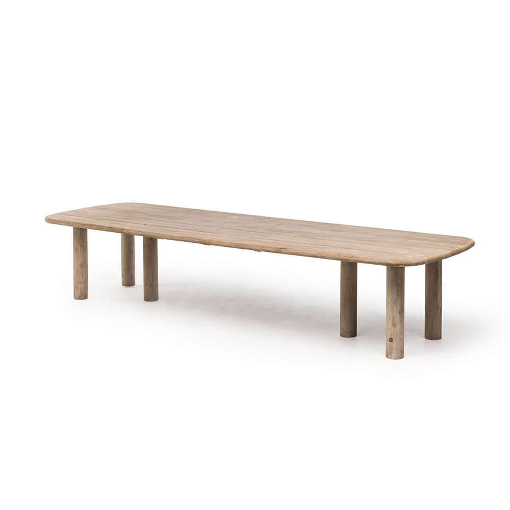 GOMMAIRE Outdoor | Organic Living Table basse Carlo | Teck recyclé Gris naturel